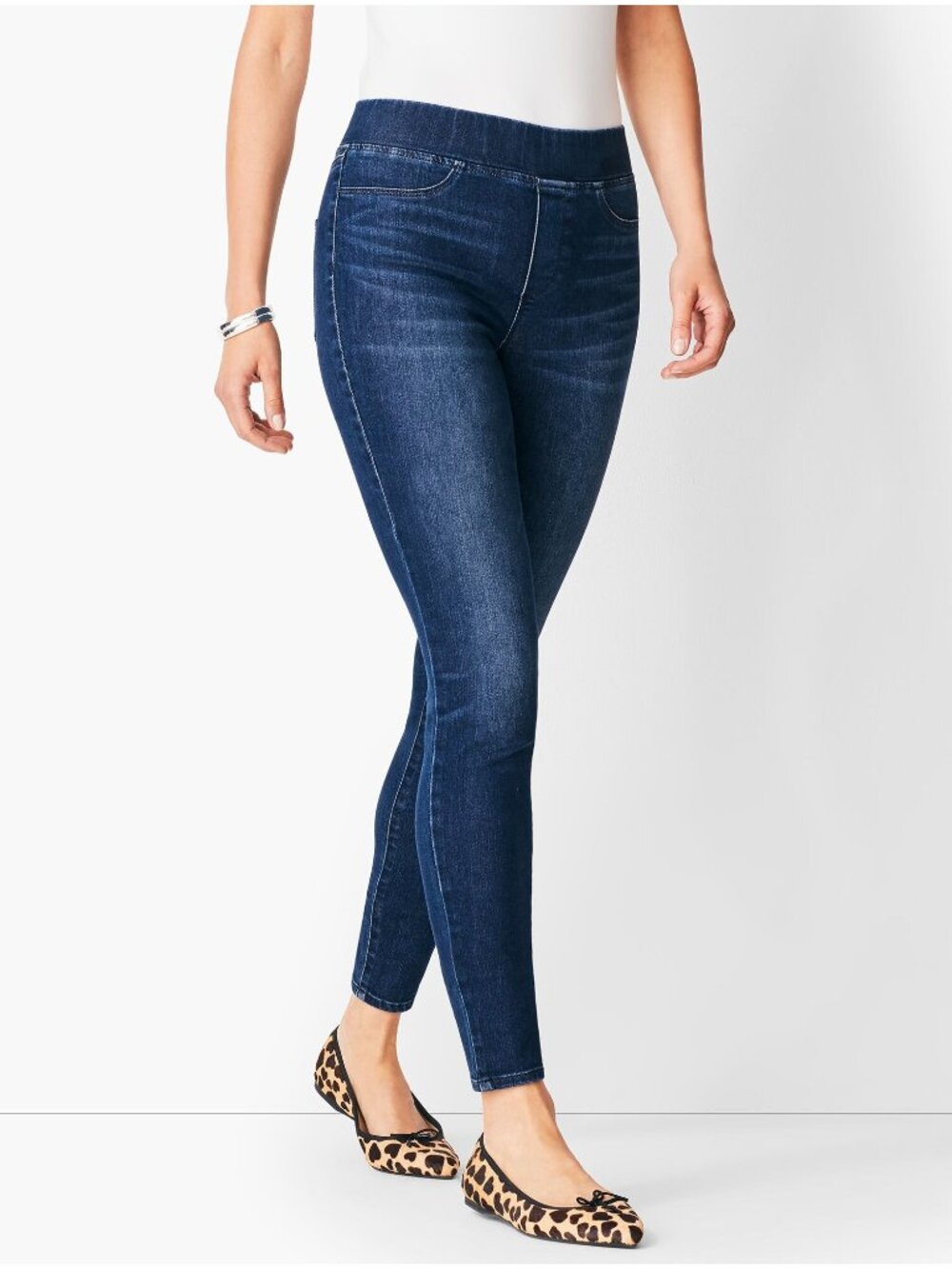 Talbots Pull On Jegging Jeans Size 2 Petite Low Rise Skinny Blue Dark Wash
